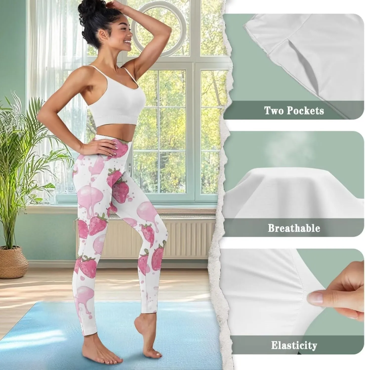 YEXIATODO High Waisted Leggings Workout Leggings for Women Butt Lifting Non See Through Workout Yoga Pants