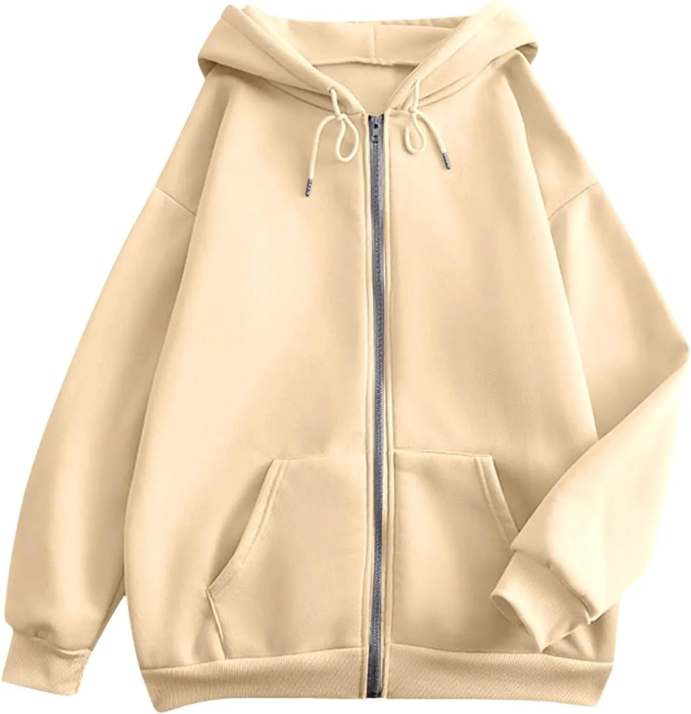 Zip Up Hoodie Women Fall Fashion 2024 Long Sleeve Zip Up Lightweight Sweatshirts Loose Fit Workout Plain Hoodie