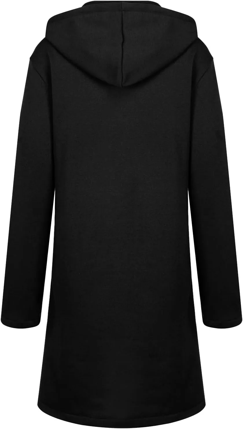 Zip Up Hoodie Women,2024 Trendy Irregular Hem Oversized Hoodies Long Tunic Sweatshirt Open Front Cardigan Jacket