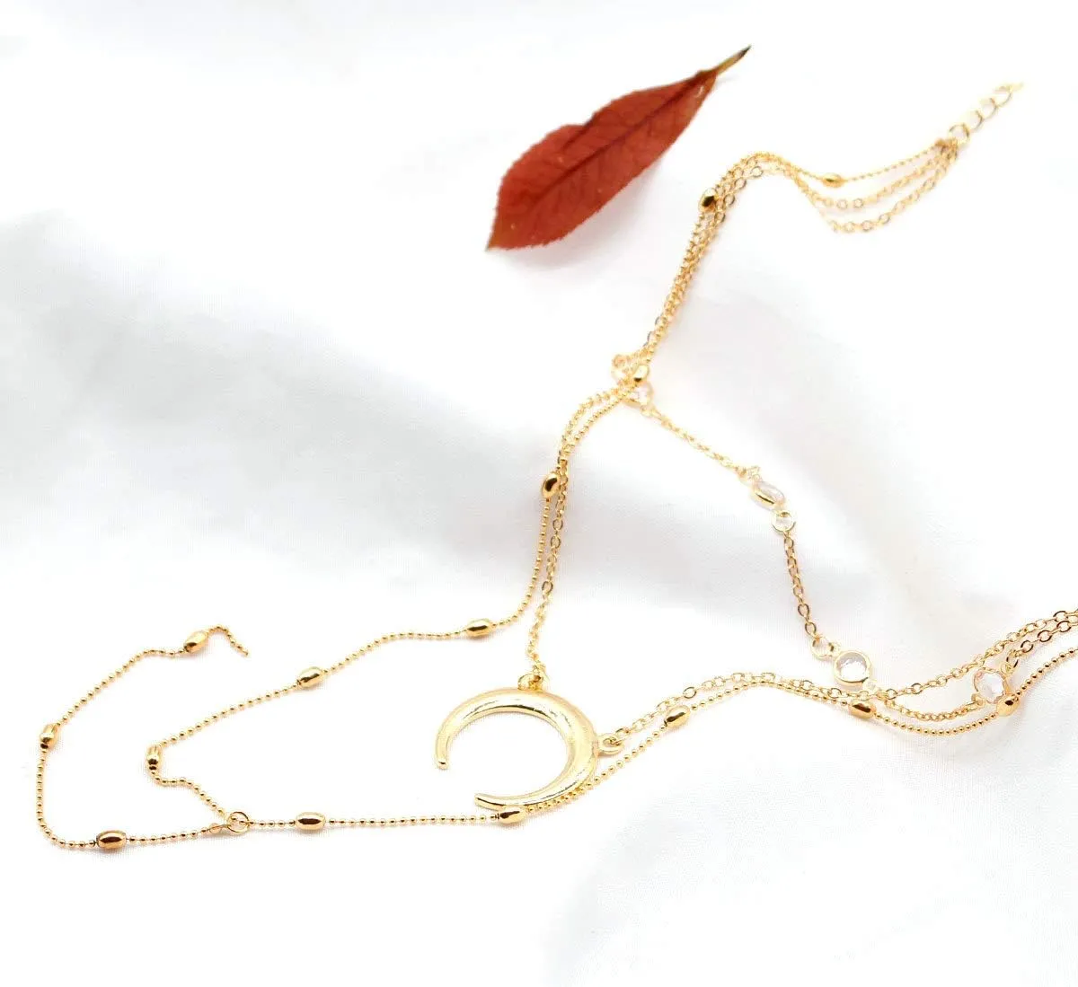 ZMANYIJEW Layered Gold Necklaces for Women Stackable Gold/Silver Plated Chain Necklace Cross Turquoise Pendant Necklace Layering Herringbone Necklace Set Fashion Pendant Choker Necklaces for Women
