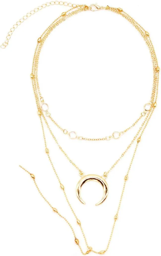 ZMANYIJEW Layered Gold Necklaces for Women Stackable Gold/Silver Plated Chain Necklace Cross Turquoise Pendant Necklace Layering Herringbone Necklace Set Fashion Pendant Choker Necklaces for Women