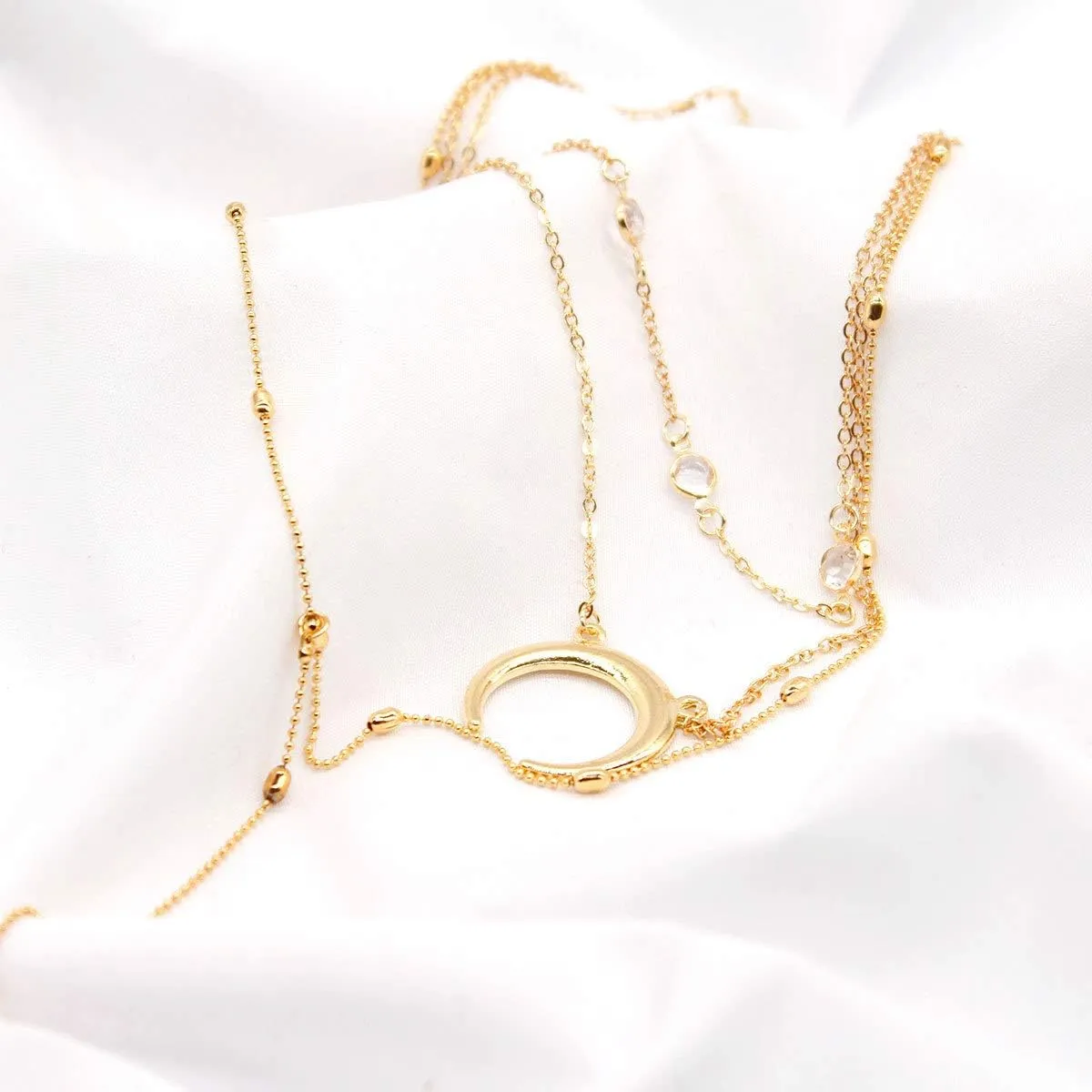 ZMANYIJEW Layered Gold Necklaces for Women Stackable Gold/Silver Plated Chain Necklace Cross Turquoise Pendant Necklace Layering Herringbone Necklace Set Fashion Pendant Choker Necklaces for Women